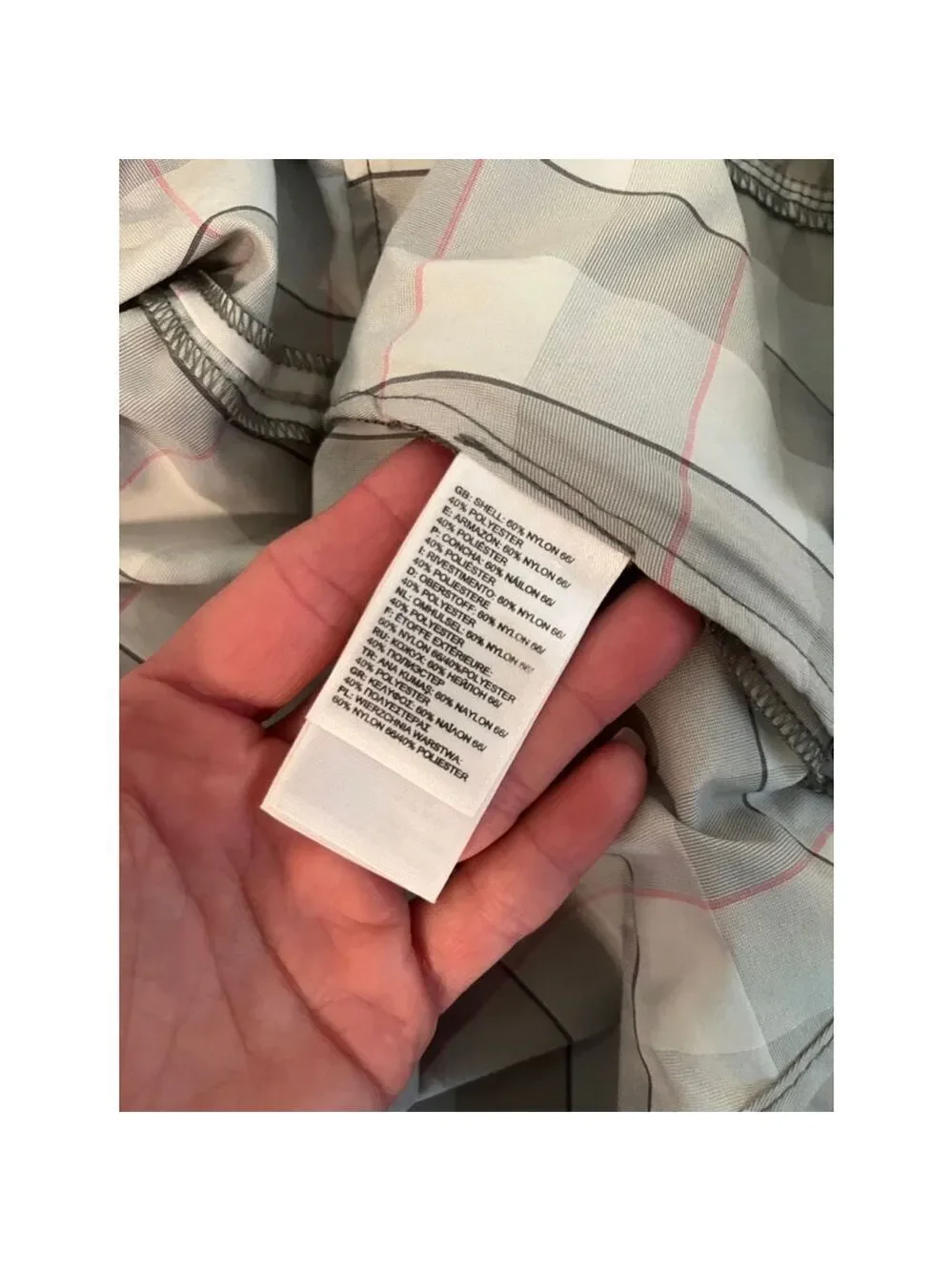 The North Face Grey and Pink Plaid Long Sleeve Button Up Shirt - Size L